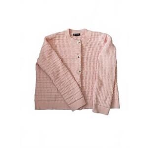 Pretty Garden Pink Buttoned Cardigan 100% Cotton Size L